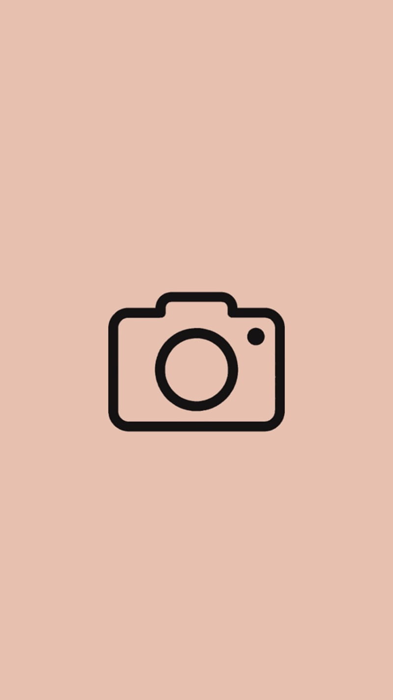 Kamera-Symbol, Altrosa, Minimalistisch, Icon, HD, Handy-Hintergrund im Hochformat