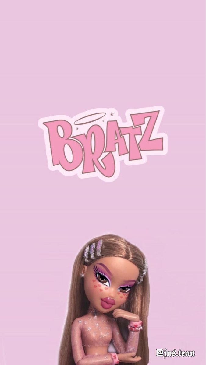 Bratz, Logo, Puppe, Rosa Hintergrund, Y2K, Wallpaper