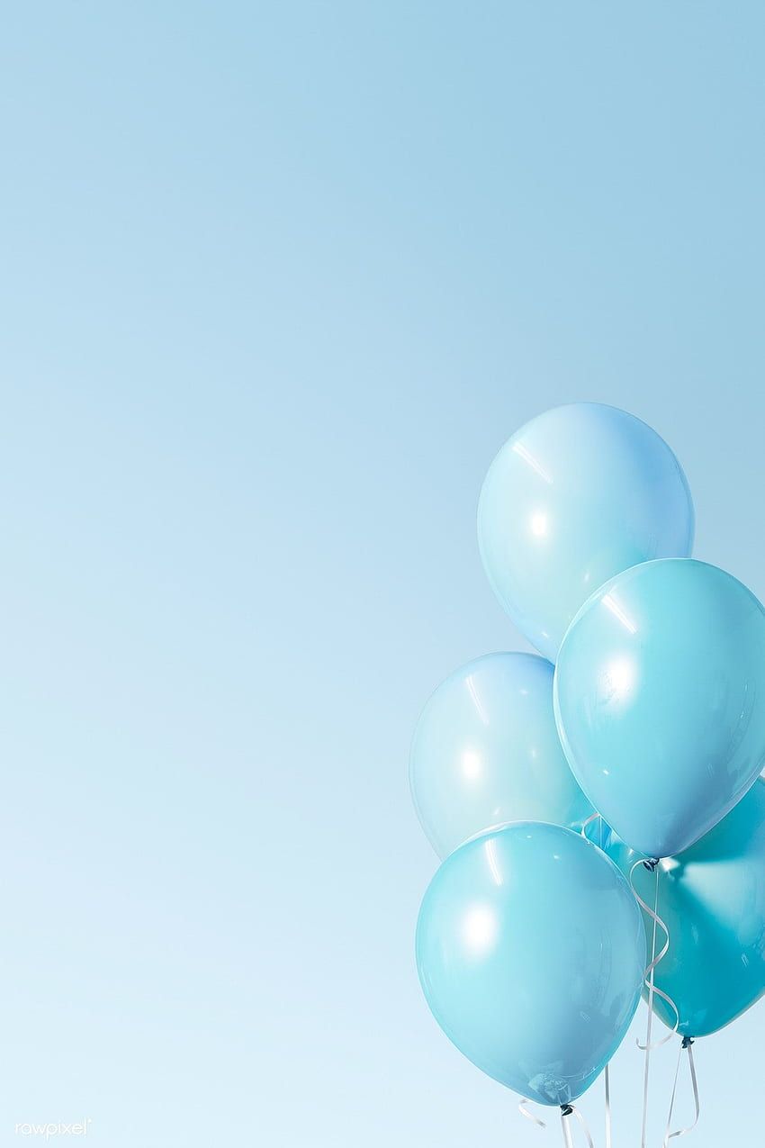Luftballons, Türkis, Hellblauer Hintergrund, Minimalistisch, Sperrbildschirm fürs iPhone