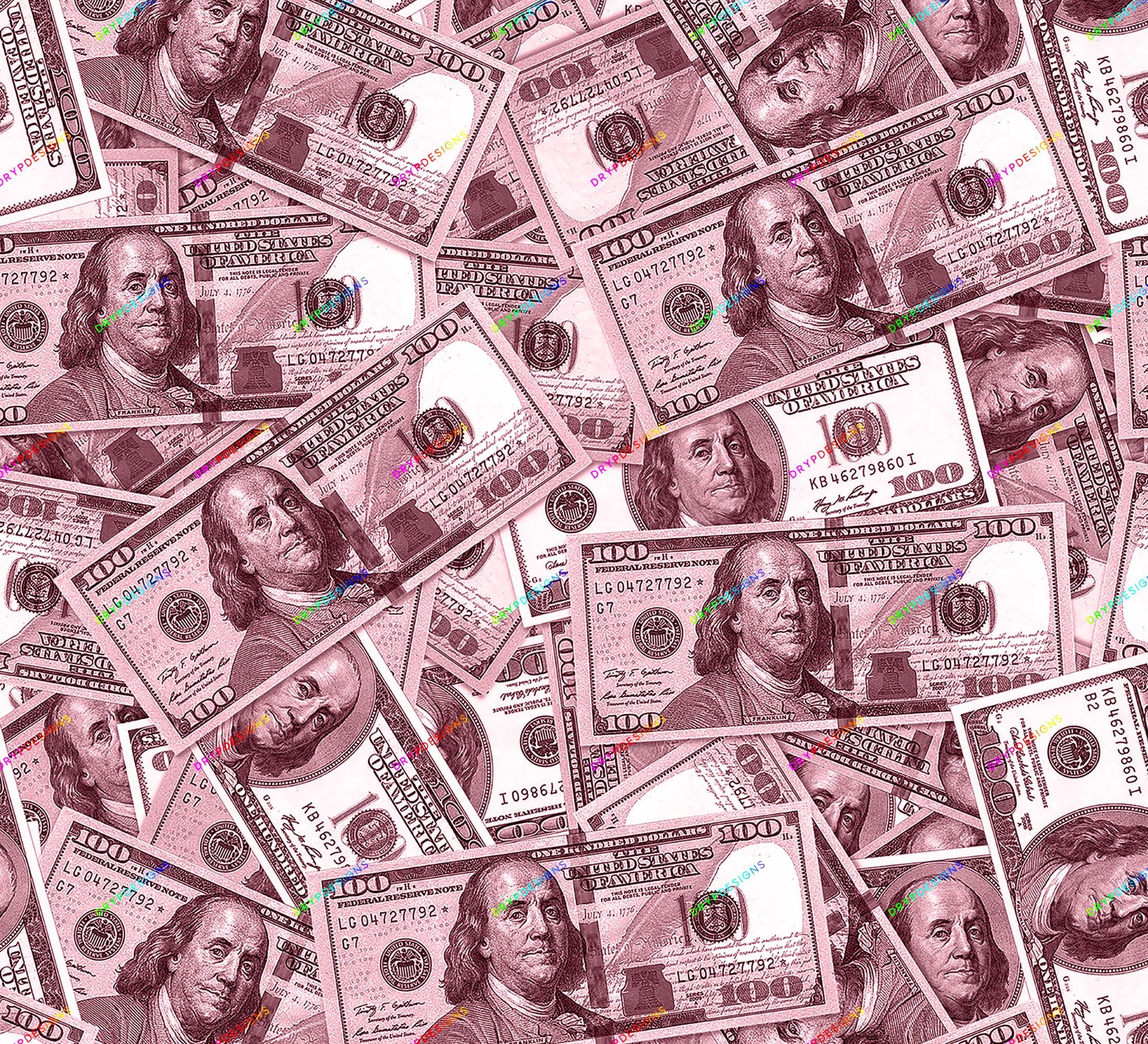 US-Dollar, Banknoten, Rosa Filter, Geldmuster, Full HD, iPad-Hintergrundbild