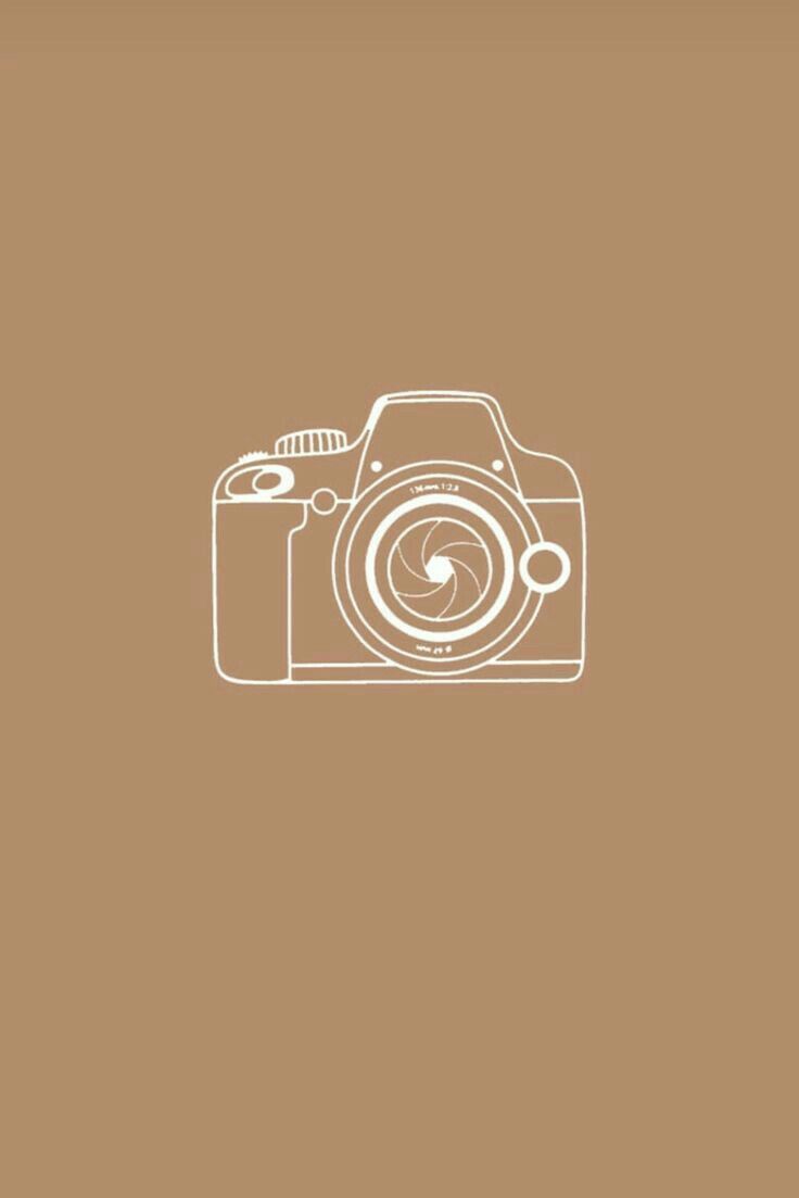 Kamera-Zeichnung, Strichzeichnung, Brauner Hintergrund, Minimalistisch, HD Wallpaper