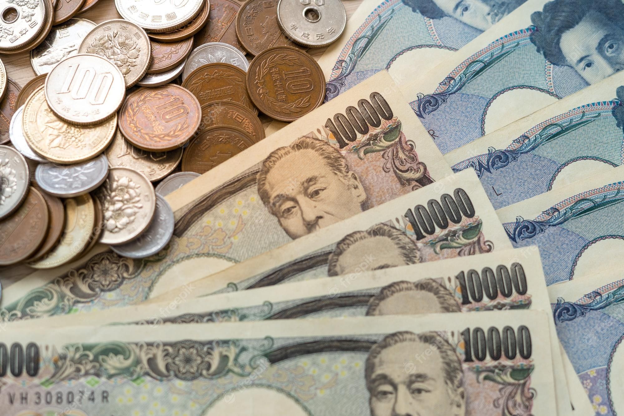 Japanischer Yen, 10000-Yen-Scheine, Münzen, Banknoten, Bargeld, Full HD, PC-Hintergrundbild