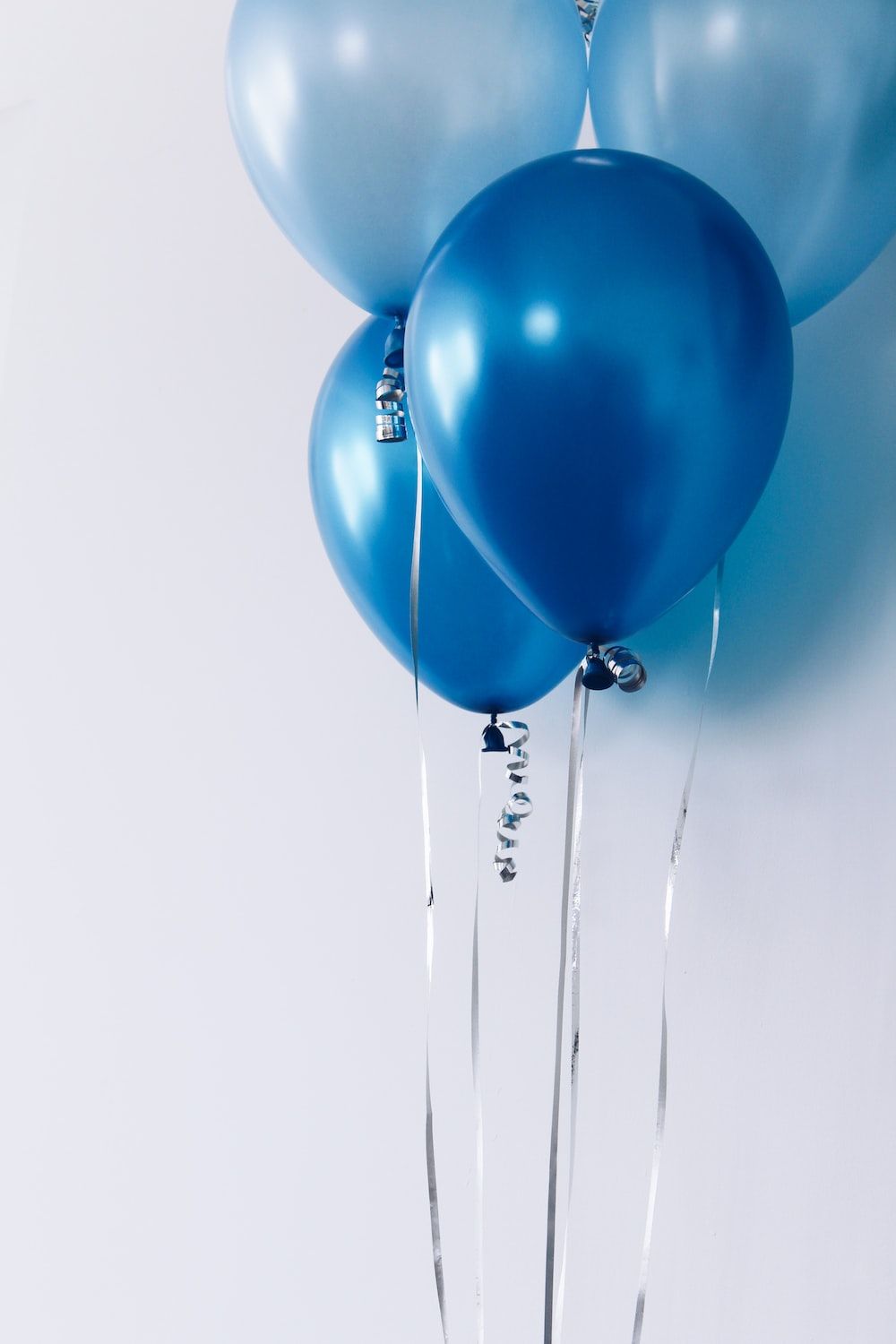 Luftballons, Blau, Weißer Hintergrund, Glänzend, HD, Sperrbildschirm fürs iPhone