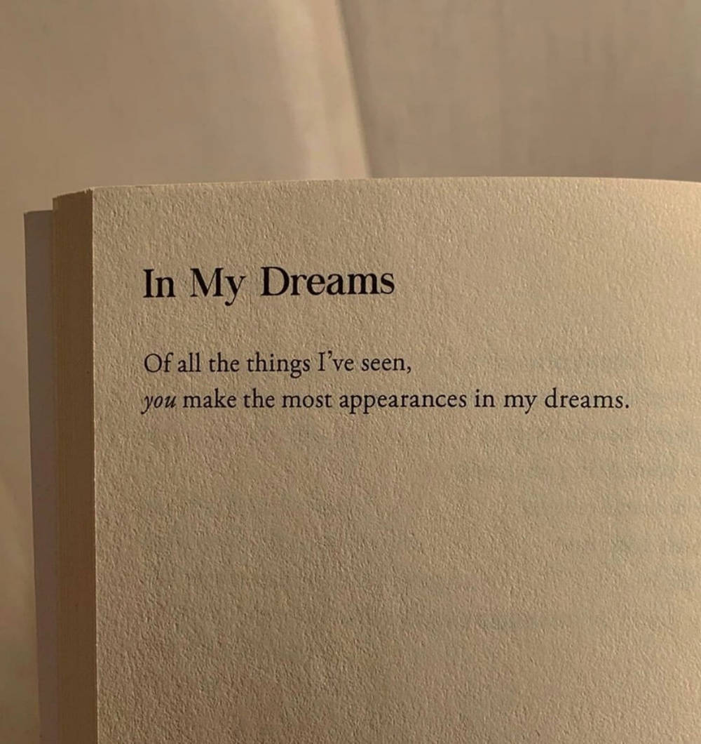 In My Dreams, Buchseite, Gedicht, Text, Beige, Hintergrundbild für iPad und Tablet