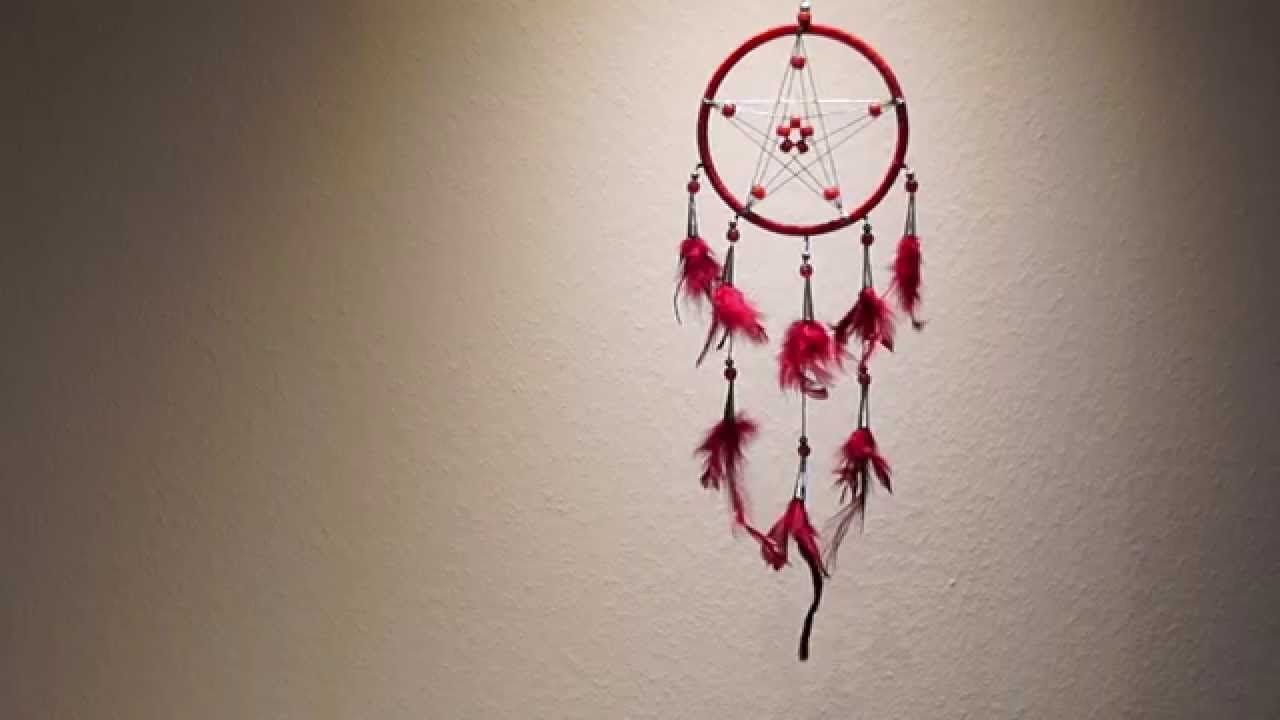 Traumfänger, Rote Federn, Wand, Minimalistisch, Schatten, HD, Breitbild-Hintergrundbild
