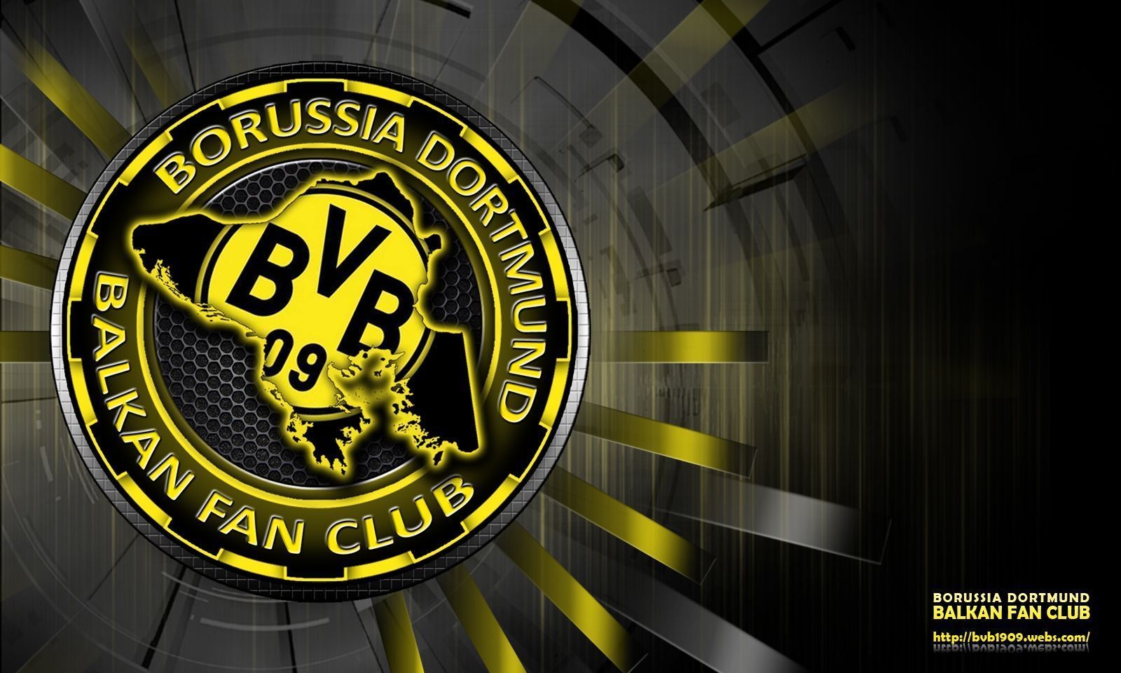 Borussia Dortmund, Balkan Fan Club, Fanclub-Logo, Schwarz-gelb, HD, Desktop-Hintergrund