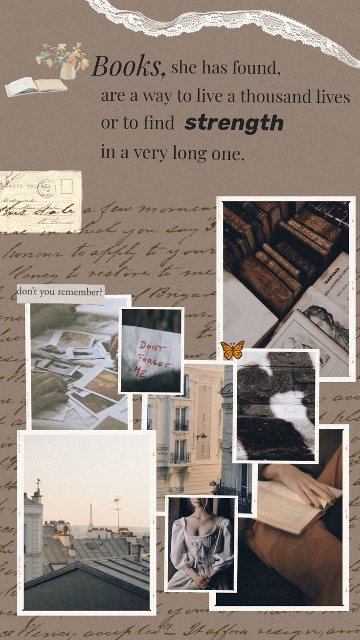 Collage, Zitat, Fotos, Vintage, Braune Töne, HD, Sperrbildschirm fürs iPhone