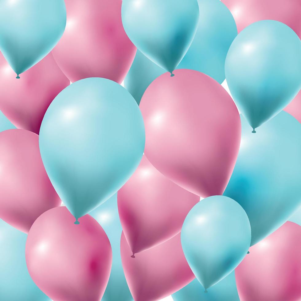 Luftballons, Rosa, Hellblau, Fülle, Pastell, Hintergrundbild für iPad und Tablet