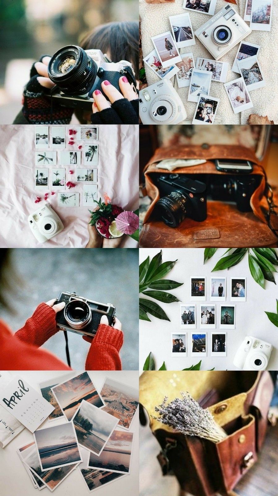 Collage, Kameras, Fotos, Ästhetik, Retro, HD, Hintergrundbild fürs Handy
