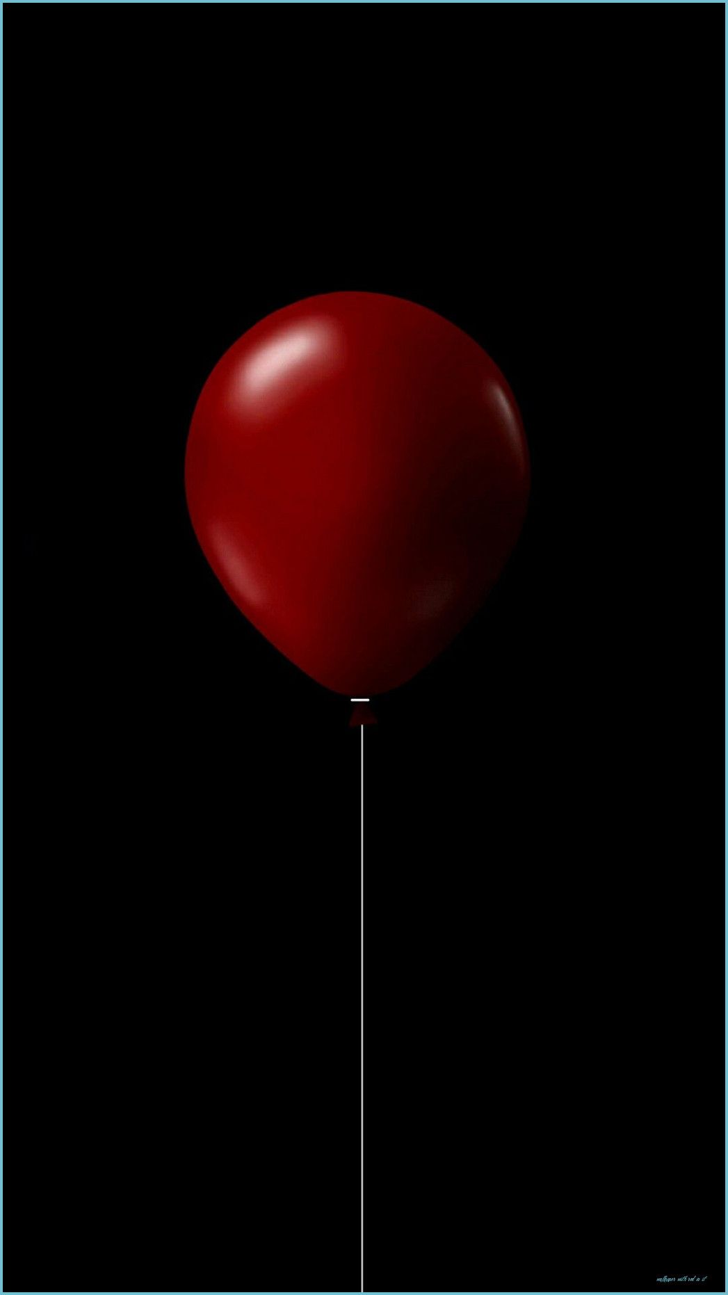 Roter Luftballon, Schwarzer Hintergrund, Minimalistisch, Düster, Sperrbildschirm fürs iPhone
