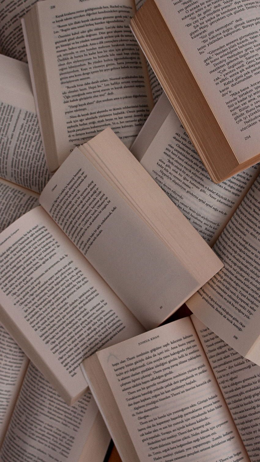 Offene Bücher, Buchseiten, Muster, Beige, HD, Sperrbildschirm fürs iPhone