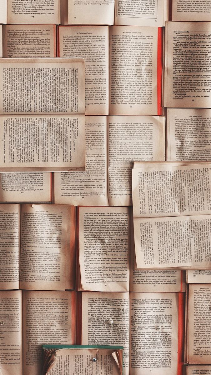 Offene Bücher, Buchseiten, Muster, Vintage, Hochformat, Hintergrundbild fürs Smartphone