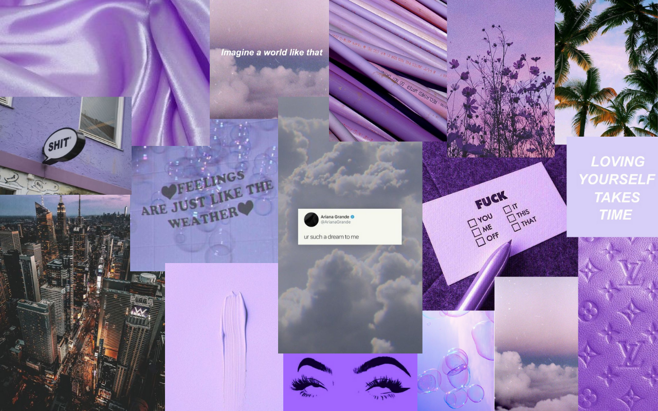 Fotocollage, Lila, Ästhetik, Stadt, Zitate, HD, Hintergrund für den Desktop