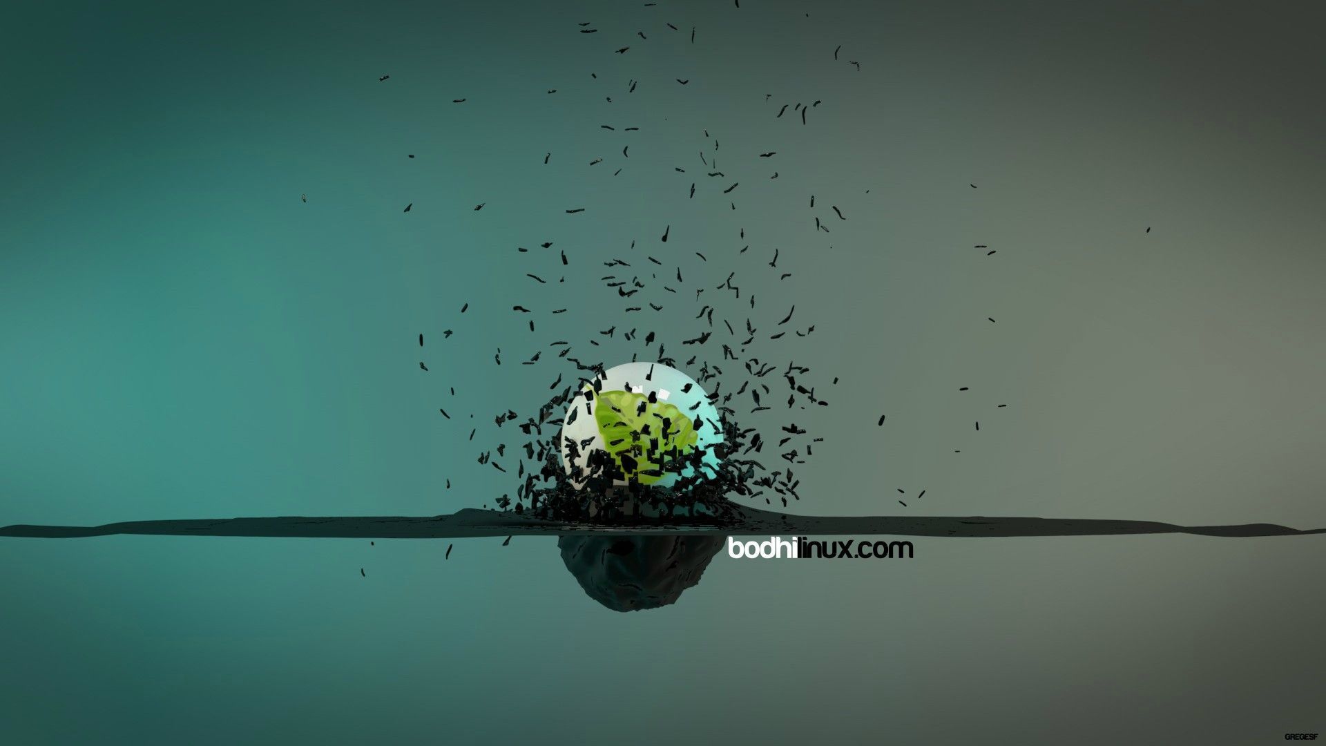 Bodhi Linux, Explosion, Partikel, Logo, Grün, Abstrakt, Full HD 1080p, Desktop-Hintergrundbild
