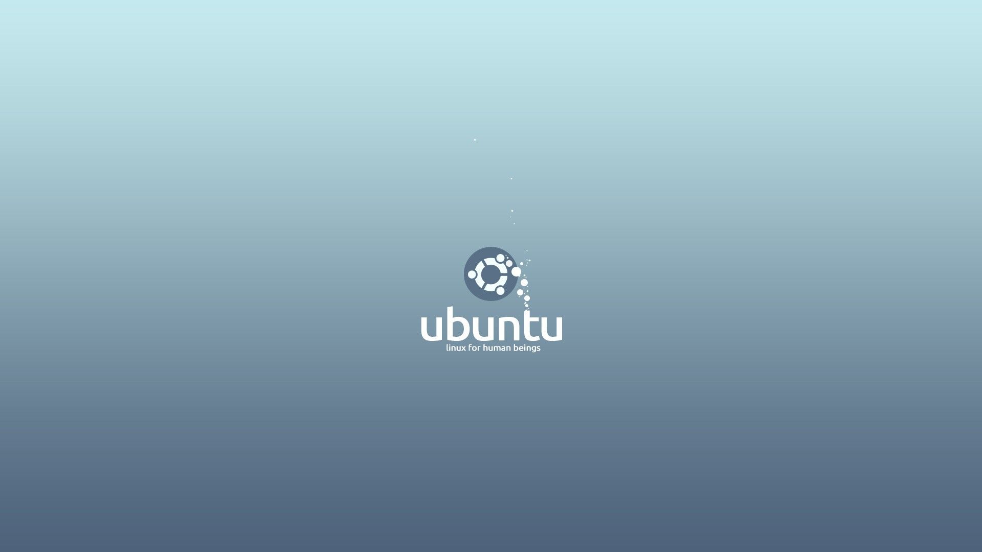 Ubuntu, Logo, Hellblau, Farbverlauf, Minimalistisch, Full HD, Desktop-Hintergrund für Windows
