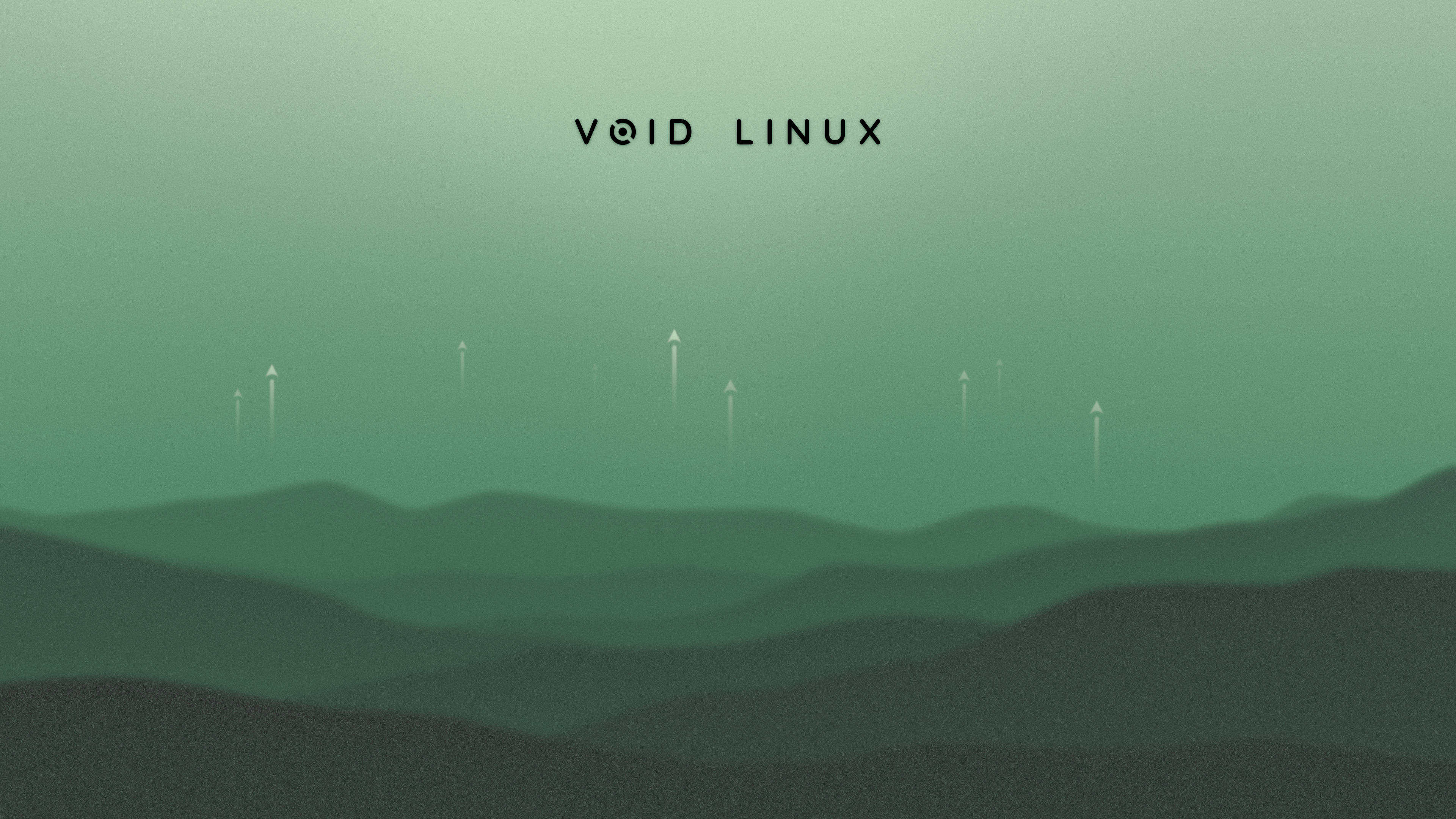 Void Linux, Hügel, Nebel, Grün, Landschaft, Minimalistisch, 4K, Laptop-Hintergrundbild