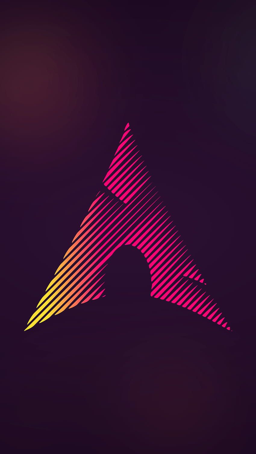 Arch Linux, Logo, Streifen, Farbverlauf, Dunkellila, Hintergrundbild für iPhone und Android