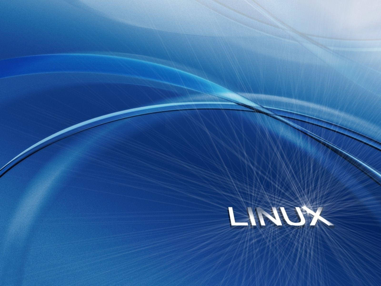 Linux, Schriftzug, Wellenlinien, Blau, Abstrakt, HD, iPad-Hintergrundbild