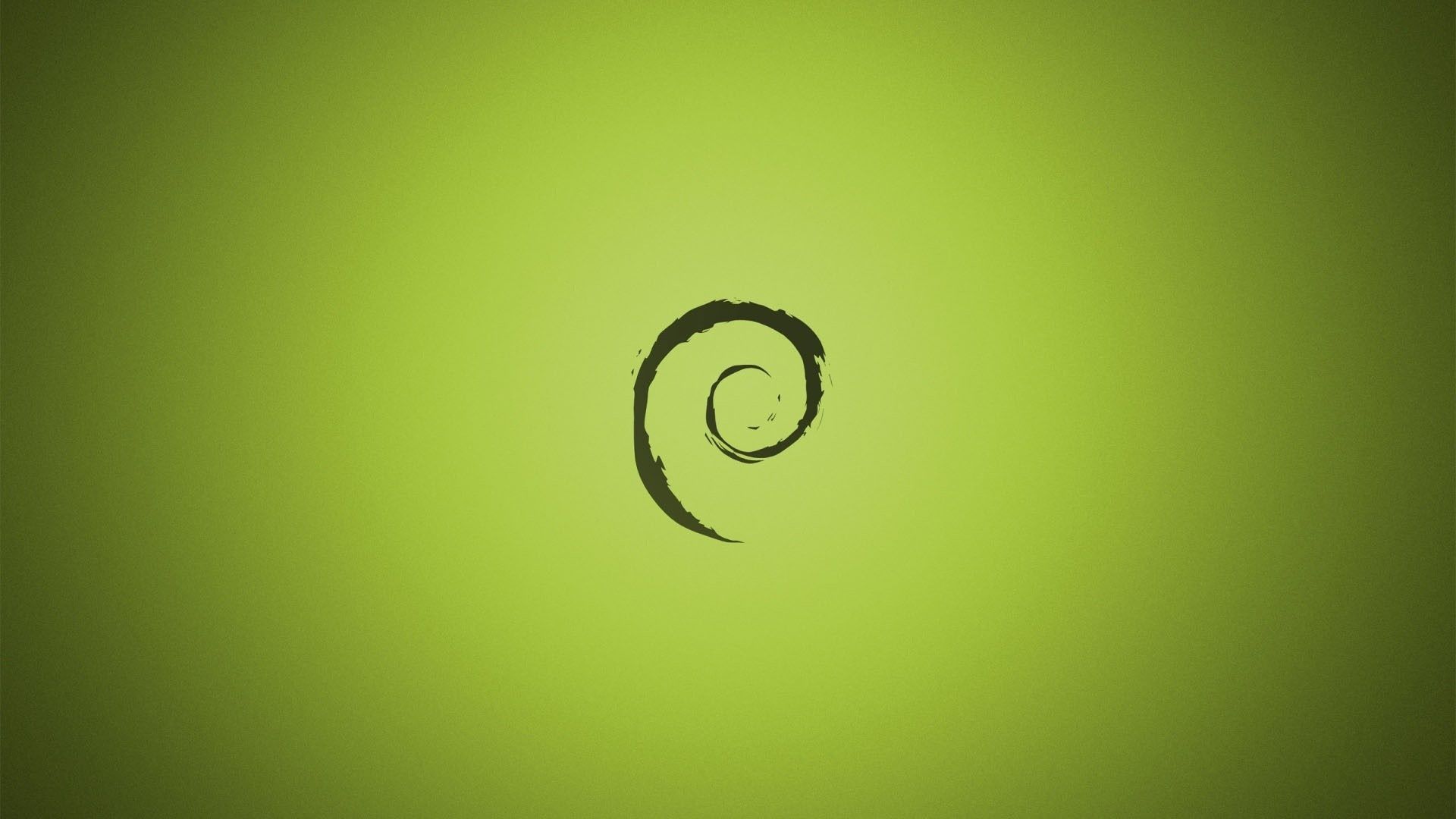 Debian, Logo, Spirale, Grüner Hintergrund, Minimalistisch, Full HD Wallpaper