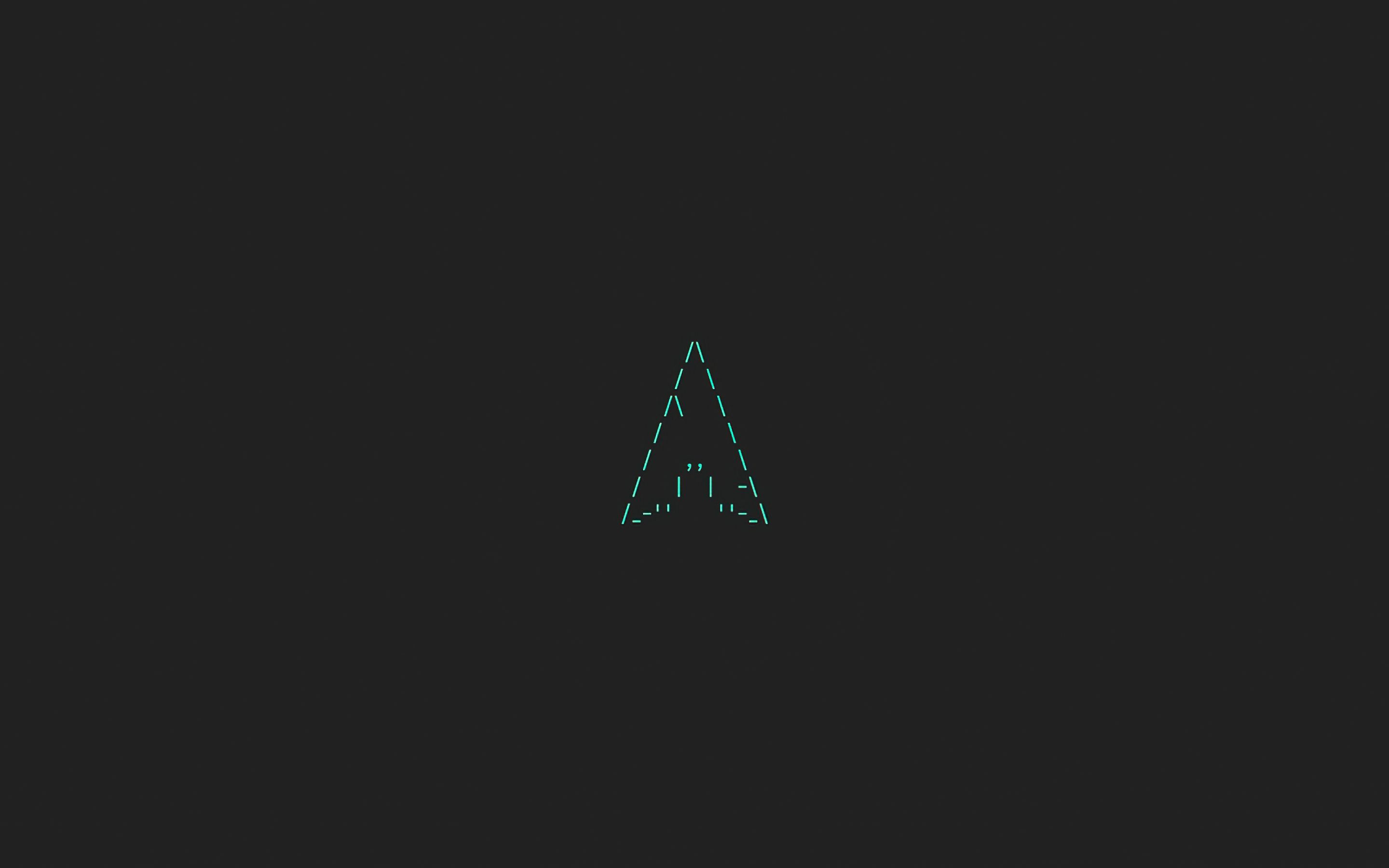 Arch Linux, Logo, Linienkunst, Grün, Dunkelgrau, Minimalistisch, 2K, Desktop-Hintergrund