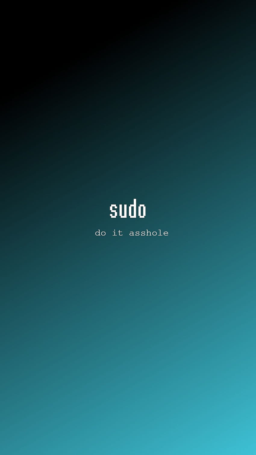 Sudo, Terminal, Farbverlauf, Türkis, Schwarz, Minimalistisch, HD, Handy-Hintergrund