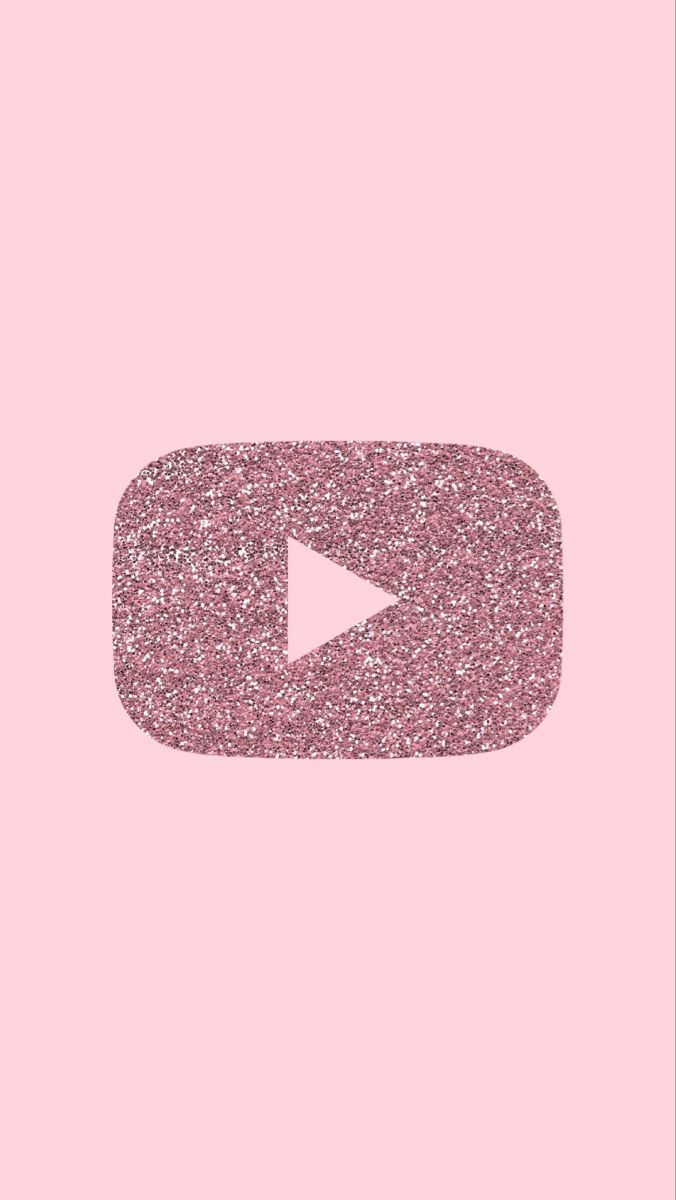 YouTube-Logo, Glitzer, Rosa Hintergrund, Play-Button, Minimalistisch, Sperrbildschirm fürs iPhone