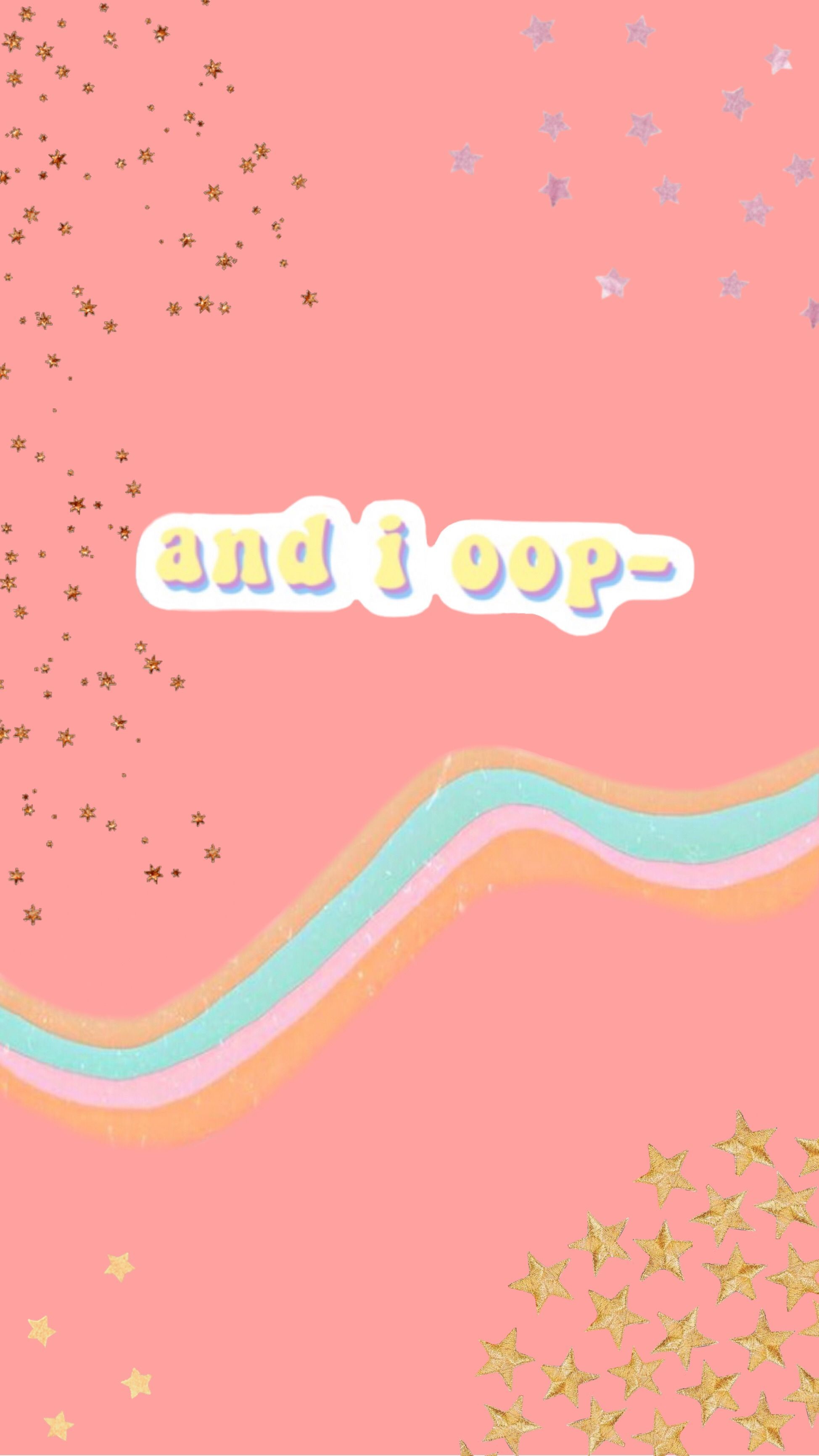 And I Oop, Meme, Wellen, Rosa Hintergrund, Konfetti, QHD+, Sperrbildschirm fürs iPhone