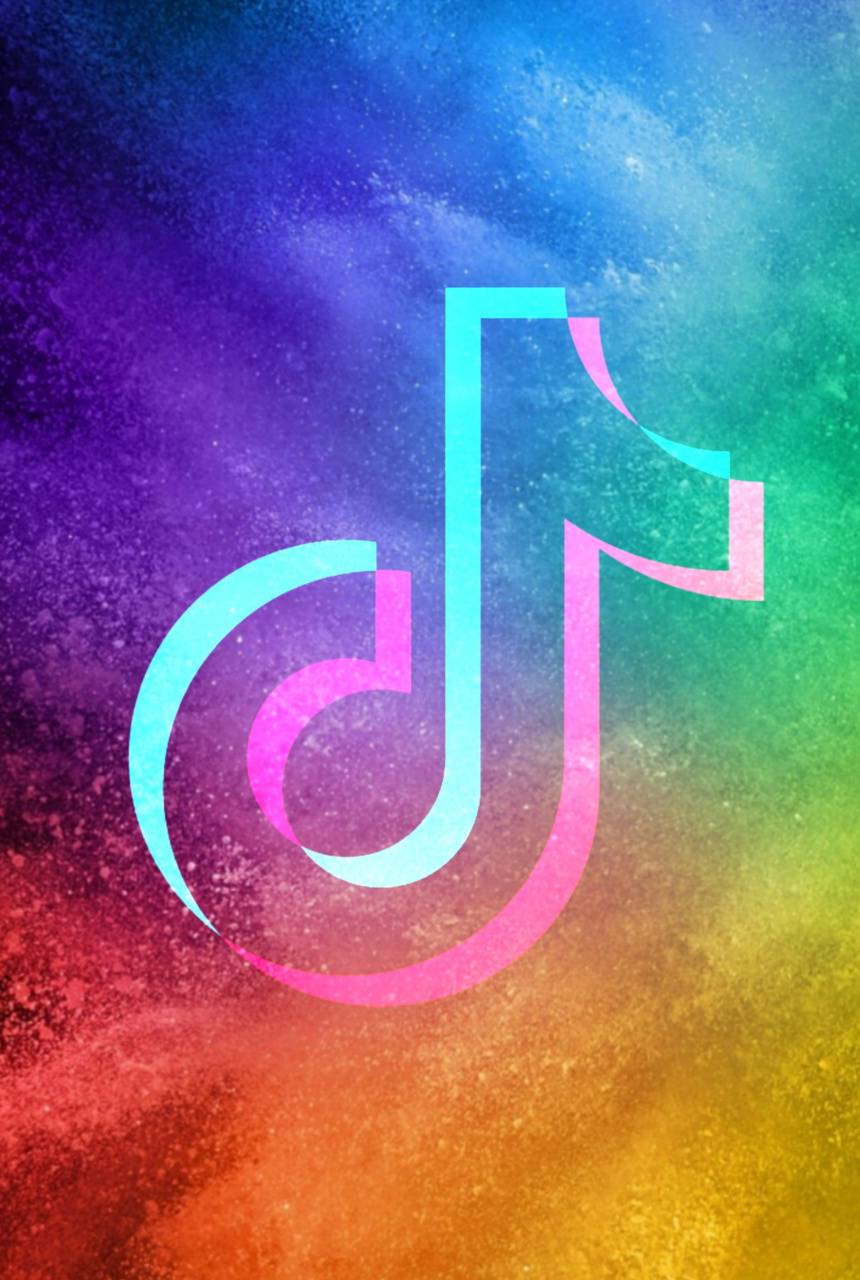 TikTok-Logo, TikTok, Regenbogenfarben, Farbpulver, Bunt, HD, Tablet-Hintergrund