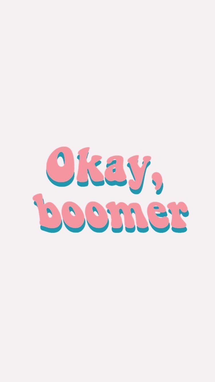 Okay Boomer, Meme, Schriftzug, Weißer Hintergrund, Rosa, Sperrbildschirm fürs iPhone