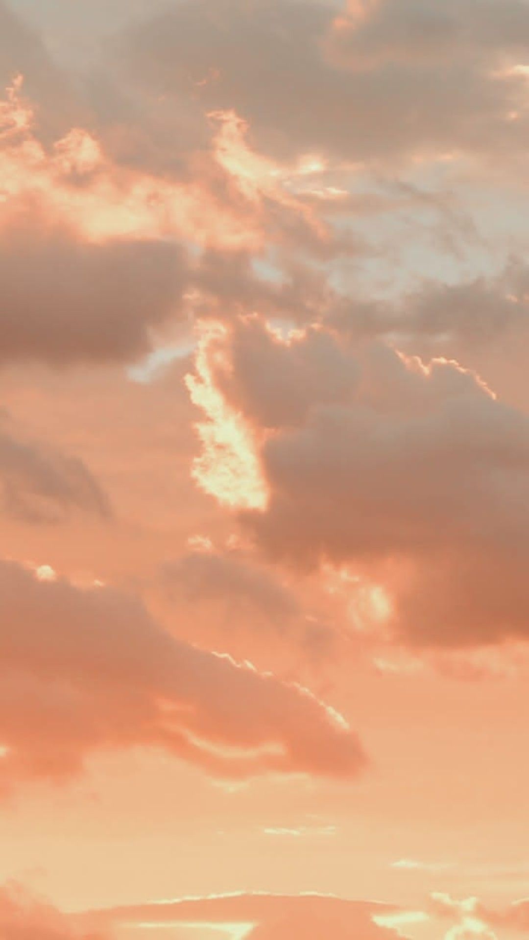 Wolken, Sonnenuntergang, Orange Himmel, Pastell, Full HD, Handy-Hintergrund im Hochformat