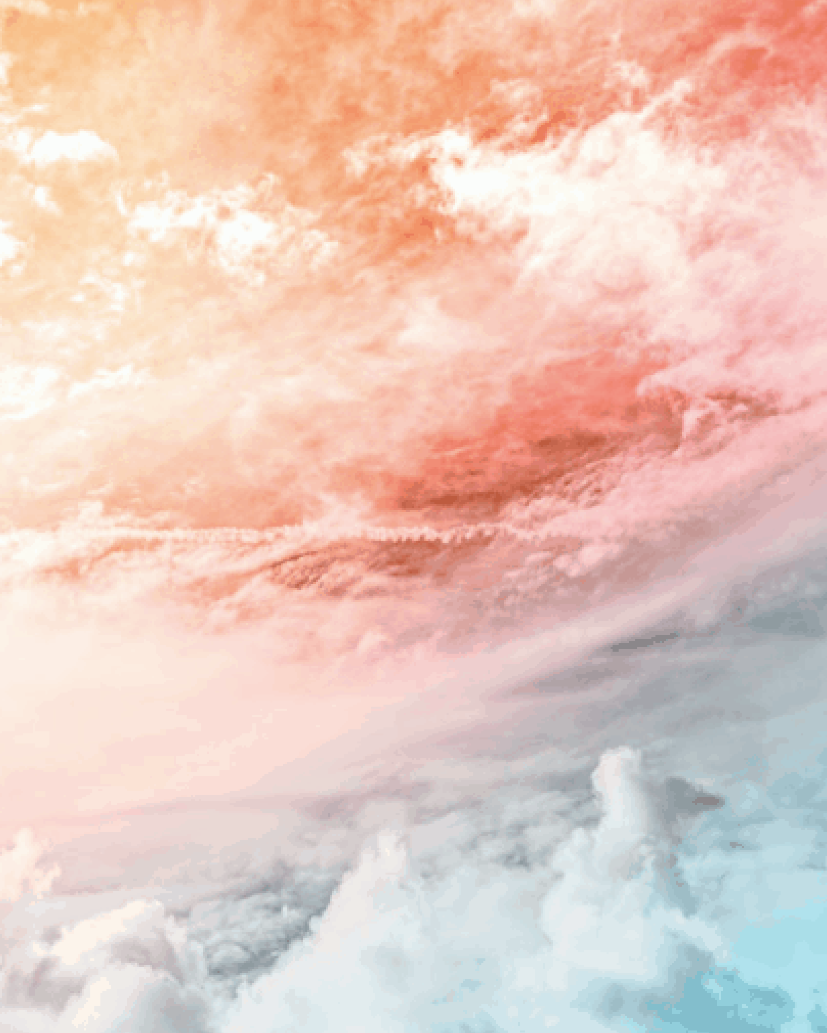 Wolken, Pfirsichfarben, Himmel, Orange-Blau, Verträumt, QHD+, iPad-Hintergrundbild