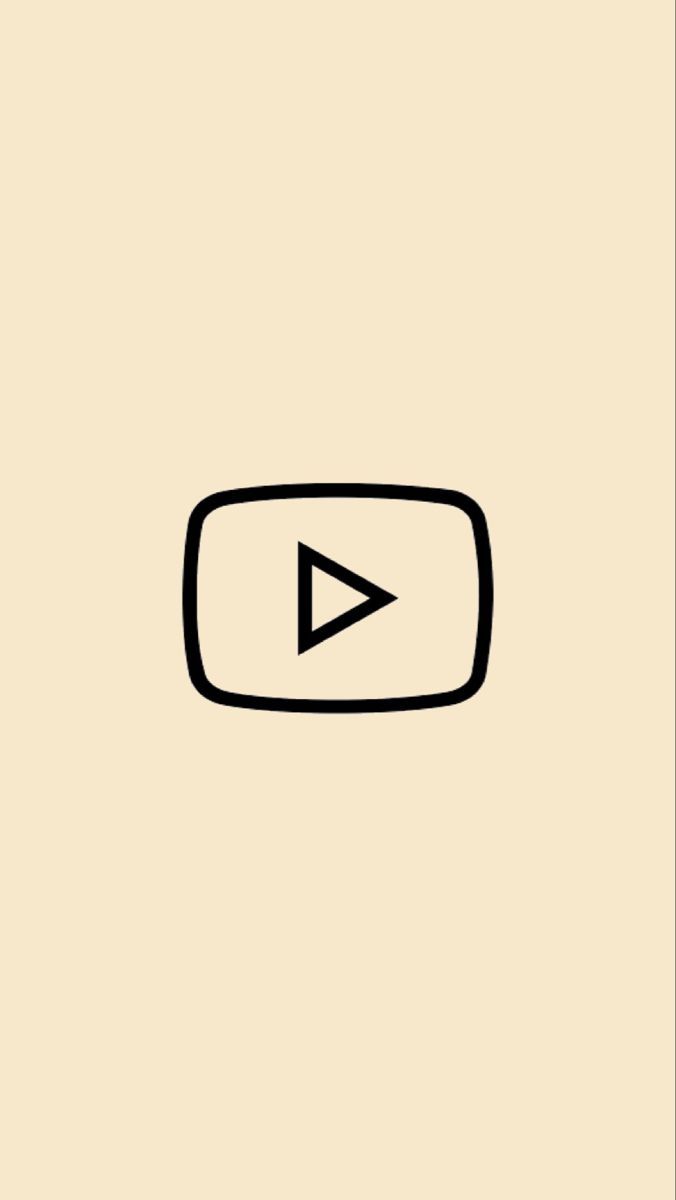 Play-Button, YouTube-Logo, Strichzeichnung, Beige, Minimalistisch, Hintergrundbild fürs Handy