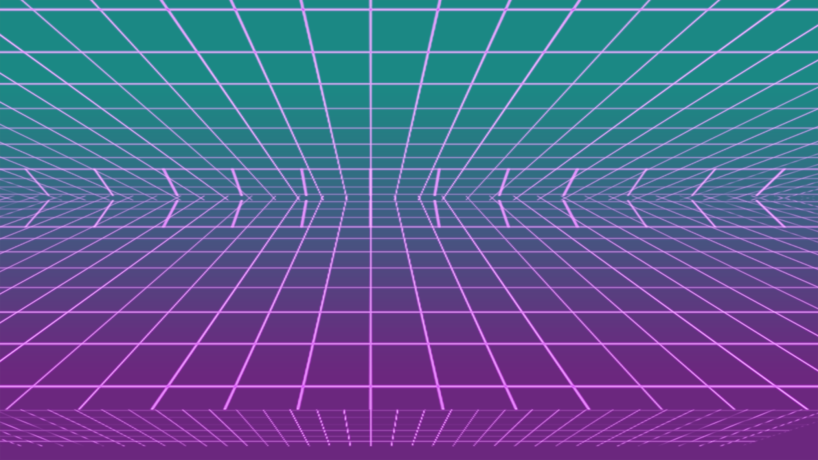 Retrowave, Gitter, Neon, Lila, Türkis, Hintergrundbild