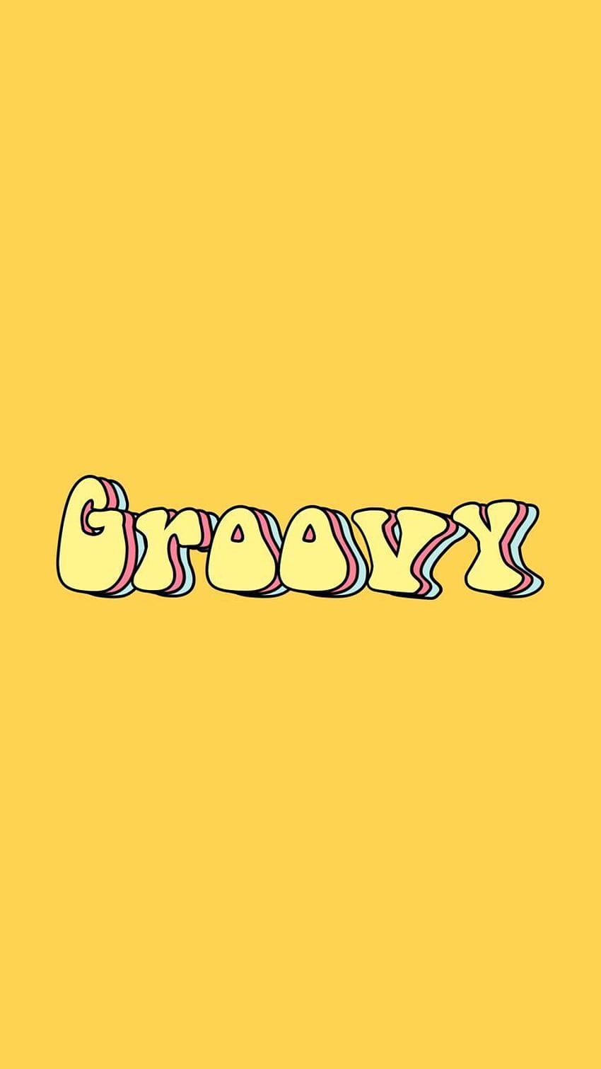 Groovy, Schriftzug, Gelb, Retro, Minimalistisch, HD, Handy-Hintergrund im Hochformat