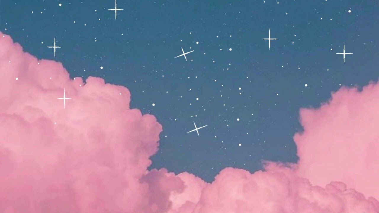 Rosa Wolken, Sterne, Himmel, Pastell, Verträumt, 16:9, HD-Hintergrundbild für den Desktop