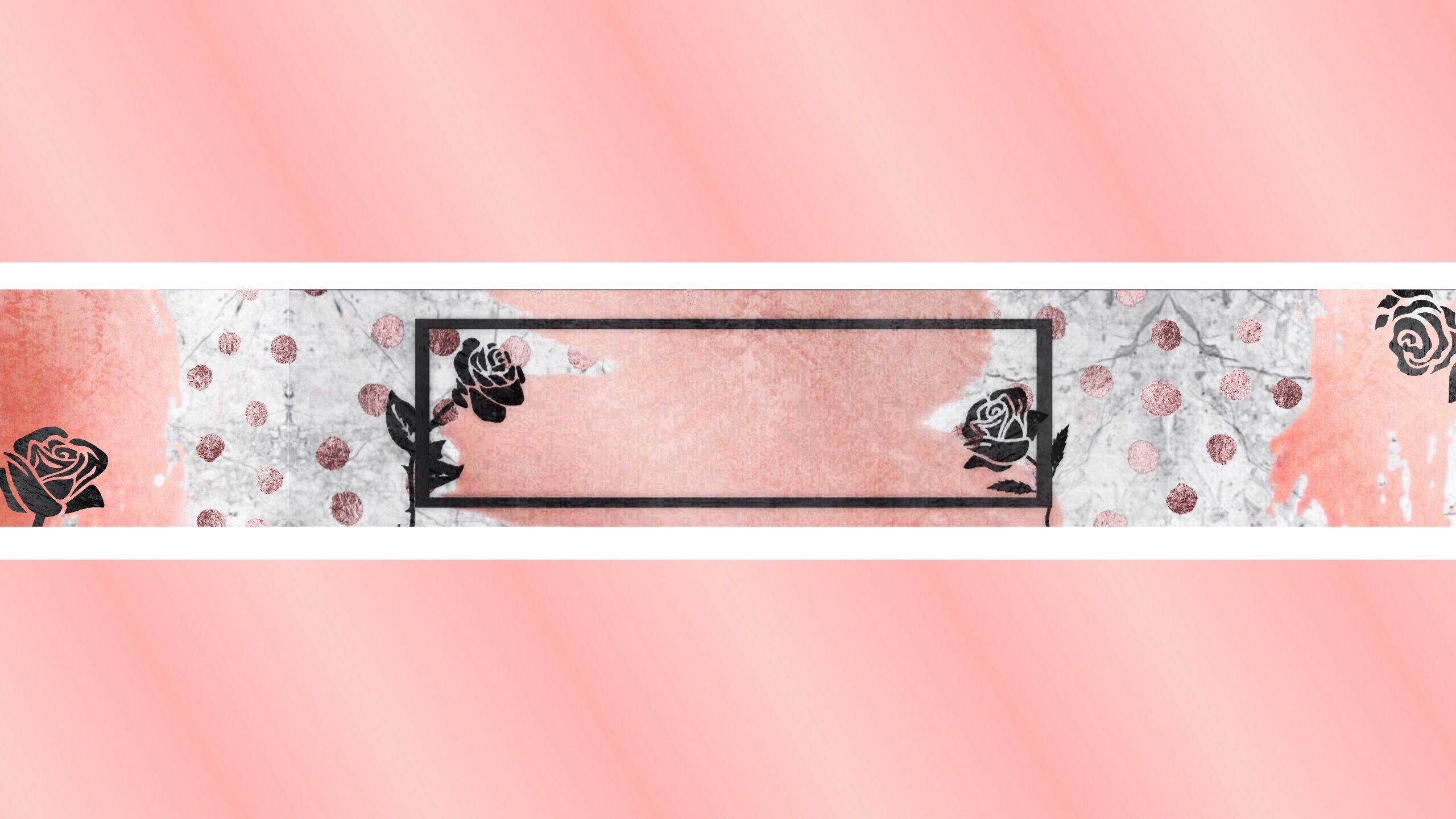 Kanal-Banner, Rosen, Rahmen, Roségold, Marmor, 2K, Hintergrundbild für den PC