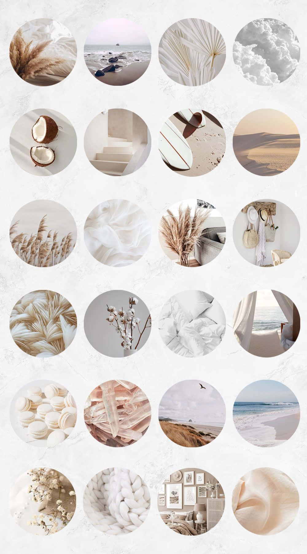 Highlight-Cover, Kreise, Beige Ästhetik, Neutrale Töne, Set, Android-Hintergrundbild