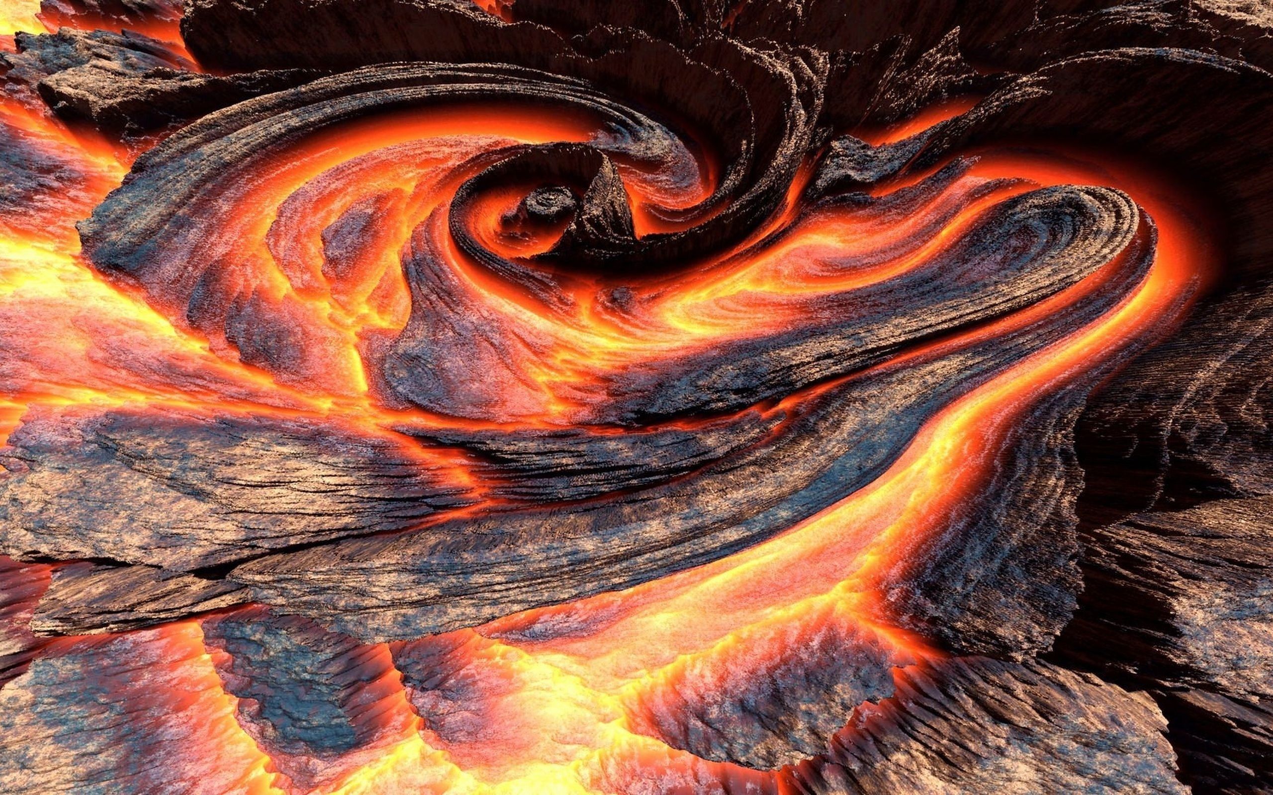Lava, Feuer, Abstrakt, Orange, Wirbel, 16:10, 2K-Hintergrundbild für den Desktop