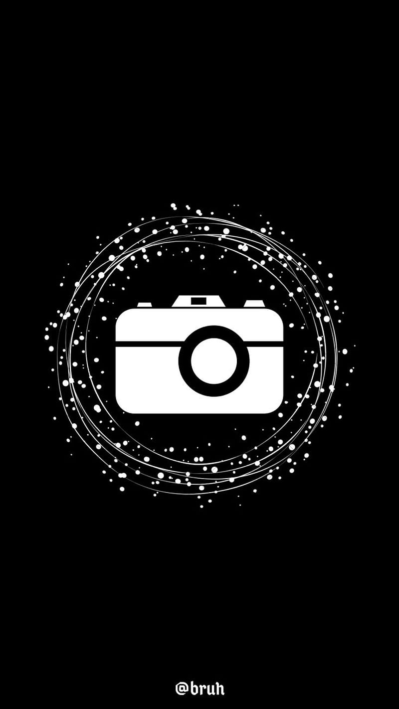 Kamera, Icon, Sterne, Schwarzer Hintergrund, Story-Highlight, Sperrbildschirm fürs iPhone