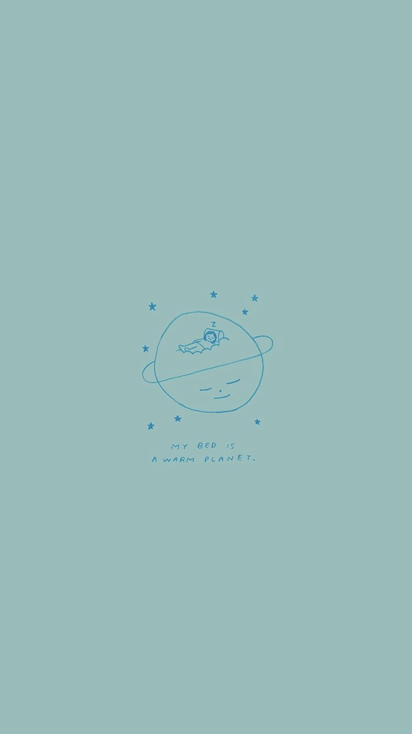 Icon, Strichzeichnung, Minimalistisch, Salbeigrüner Hintergrund, Sperrbildschirm fürs iPhone