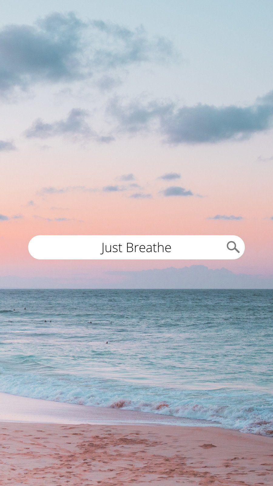 Just Breathe, Suchleiste, Meer, Strand, Pastellhimmel, HD, Handy-Hintergrund im Hochformat