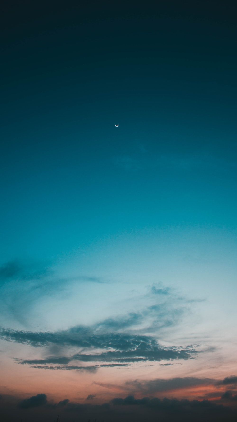 Himmel, Dämmerung, Wolken, Türkis, Sterne, Hintergrundbild für iPhone und Android