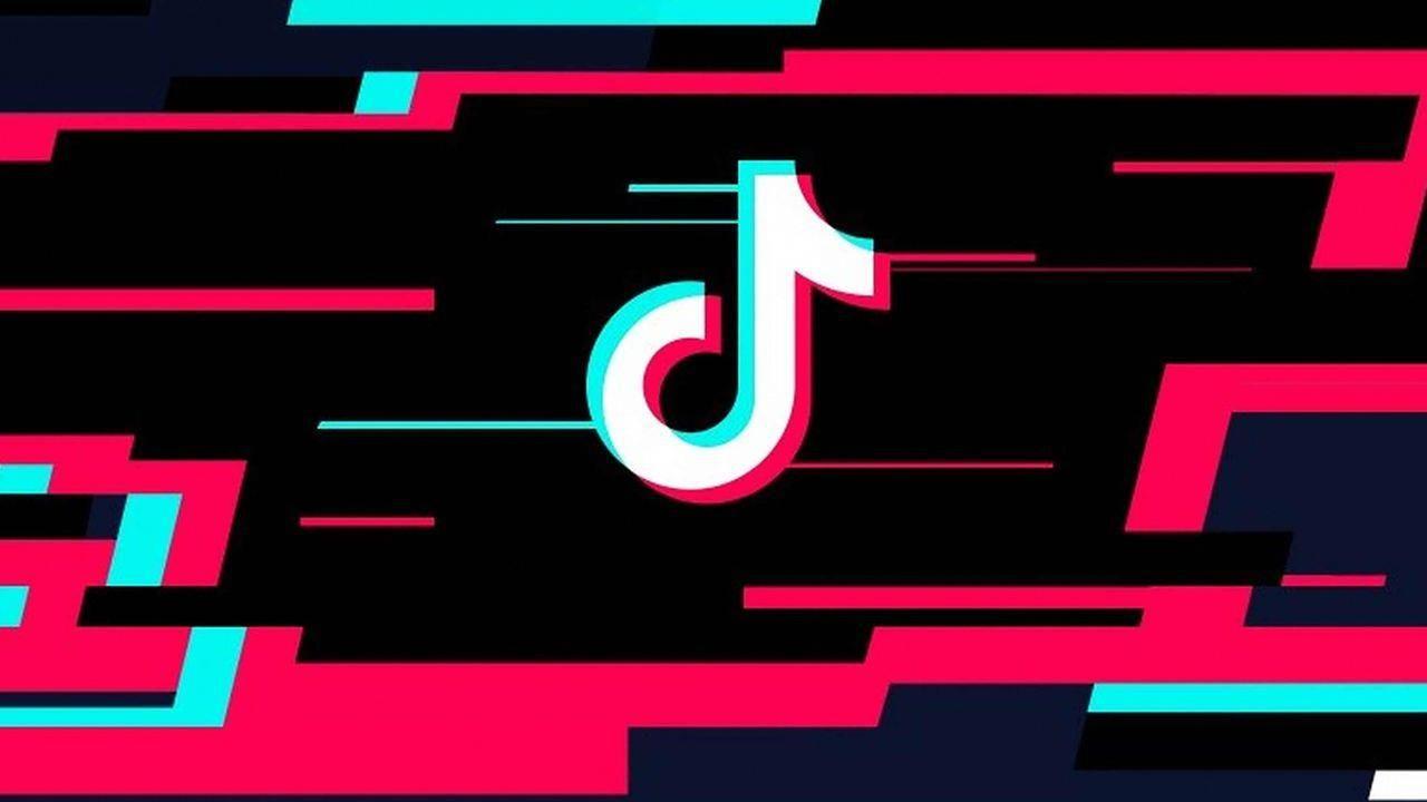 TikTok-Logo, TikTok, Glitch, Rot, Türkis, HD, Hintergrundbild für den PC