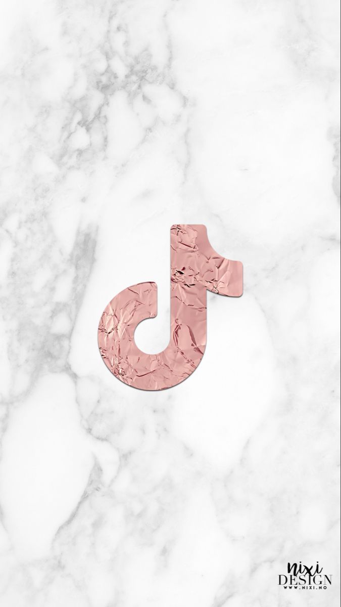 TikTok-Logo, Marmor, Roségold, Weiß, Minimalistisch, Hintergrundbild für iPhone und Android