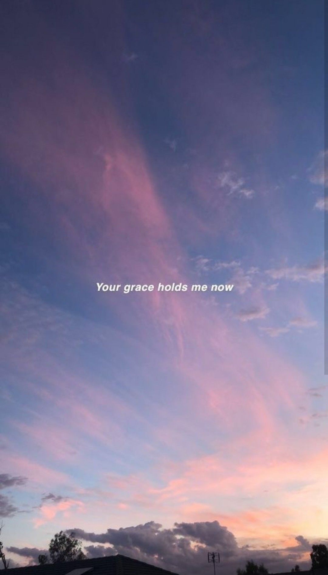 Your grace, Christlicher Spruch, Abendhimmel, Wolken, Rosa-Lila, Full HD, Handy-Hintergrundbild