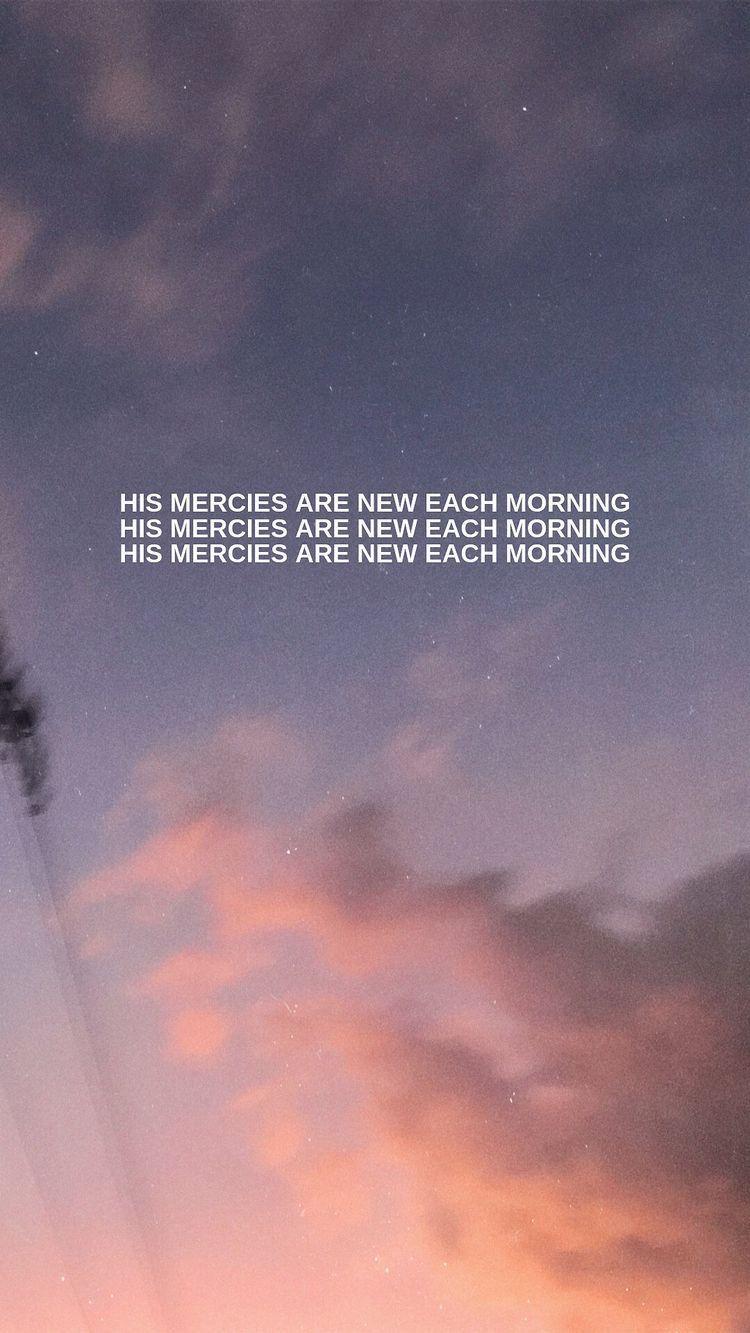 His mercies are new each morning, Bibelvers, Wolken, Dämmerung, HD, Handy-Hintergrund