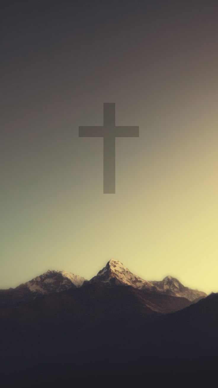 Kreuz, Berggipfel, Abendhimmel, Minimalistisch, Silhouette, Sperrbildschirm fürs iPhone