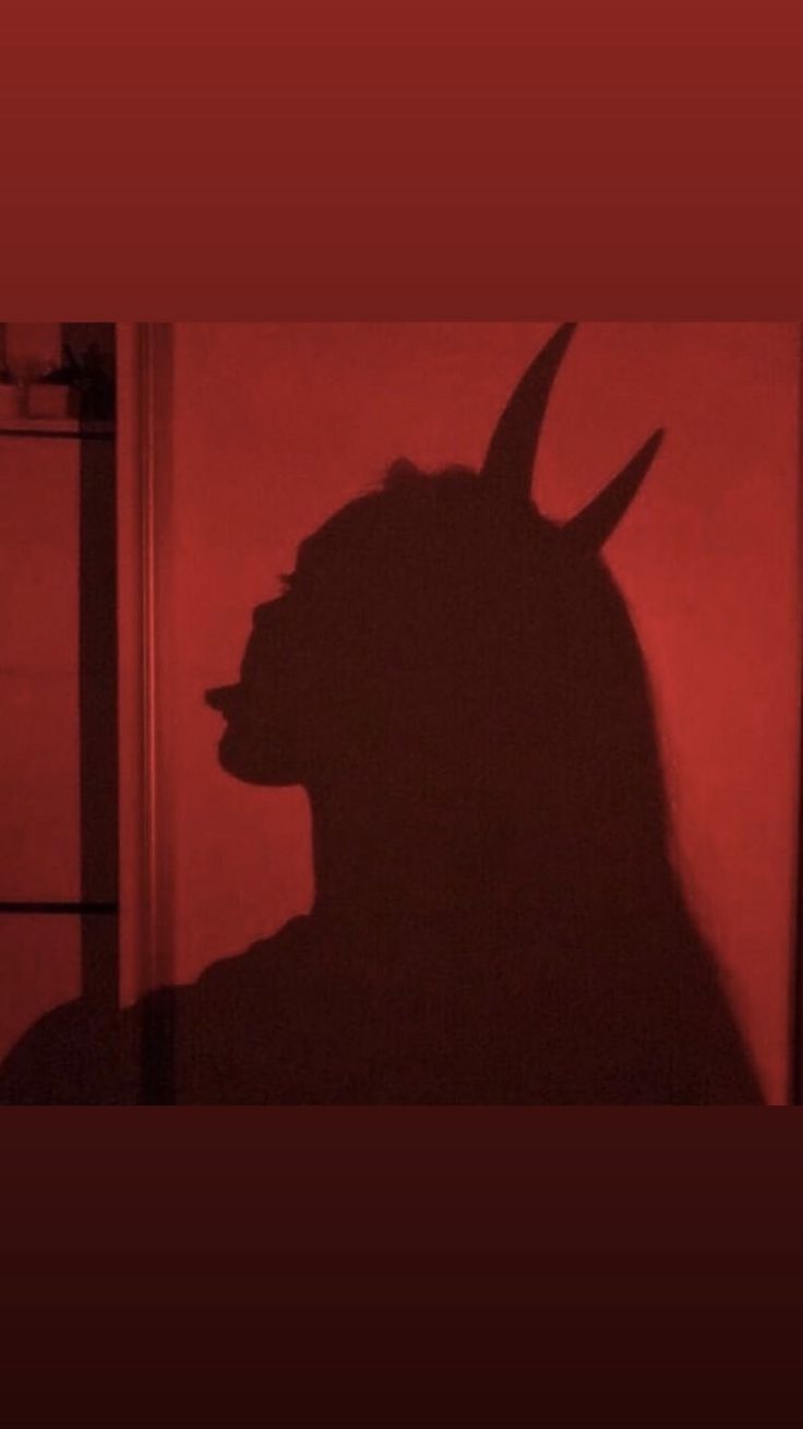 Teufelshörner, Silhouette, Frau, Rotes Licht, Düster, HD, Hintergrundbild fürs Handy
