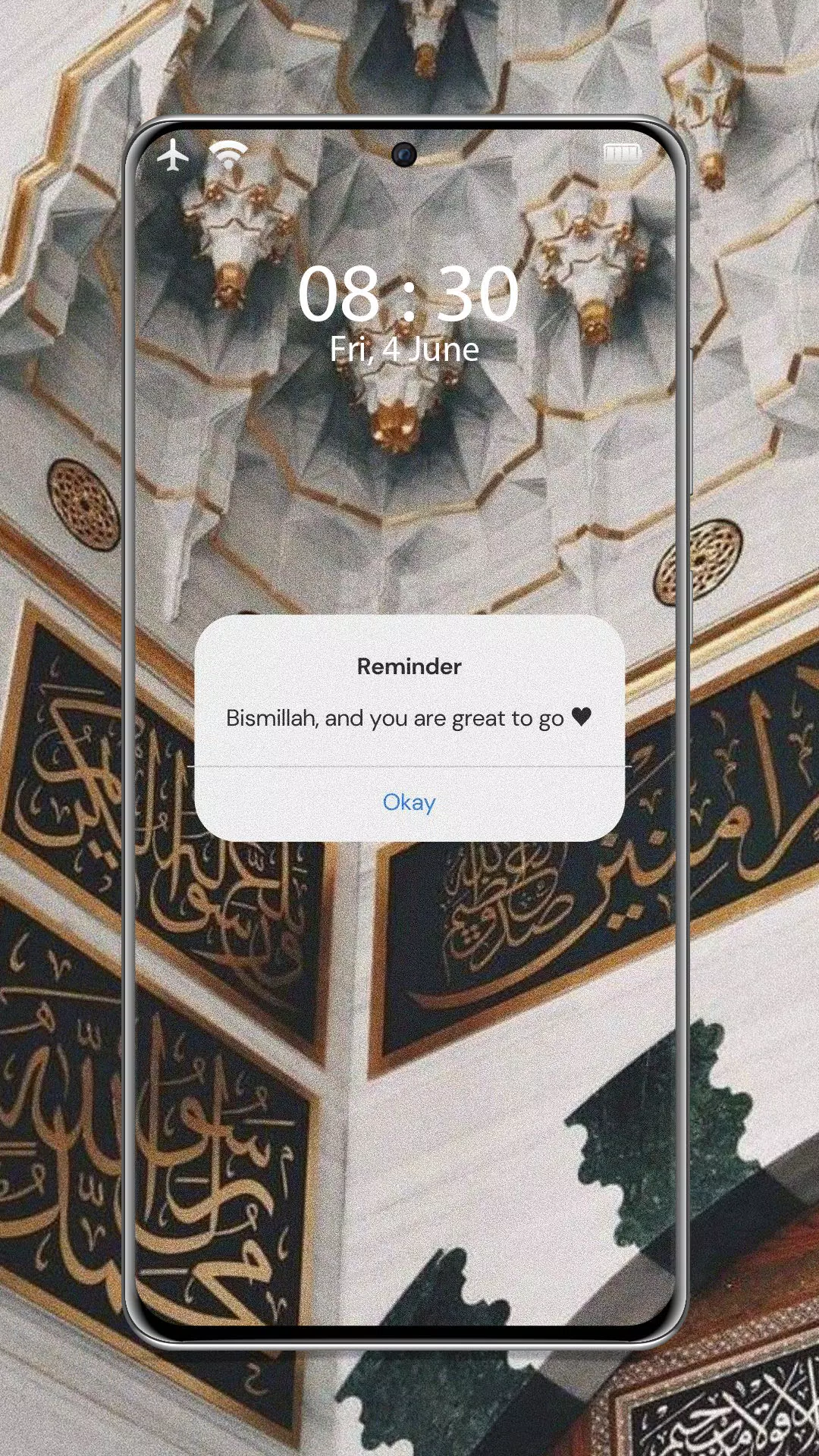 Sperrbildschirm, Moschee, Kuppel, Arabische Kalligrafie, Ornamente, Full HD, Handy-Hintergrund