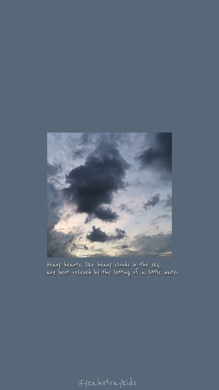 Gewitterwolken, Zitat, Graublau, Minimalistisch, Himmel, Android-Hintergrundbild